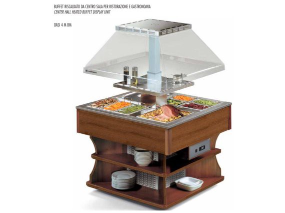 Vetrina calda mod. Oasi 4 M Bain-marie